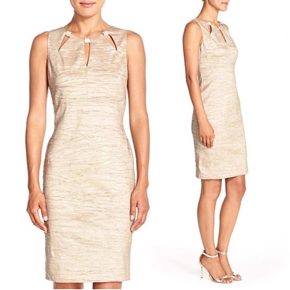 Eliza J Champagne Taffeta Dress